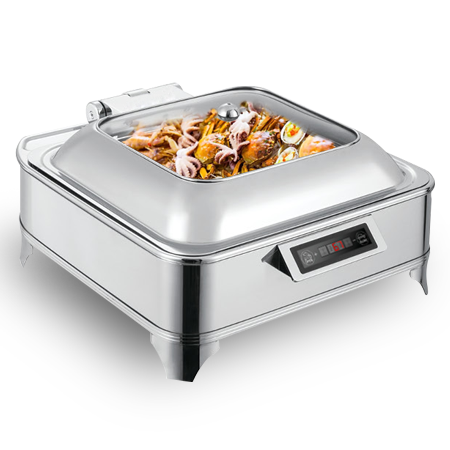 LEYU Square Luxury Induction Buffet Stove Integrated Electric 304 Stainless Steel Breakfast Buffet Stove